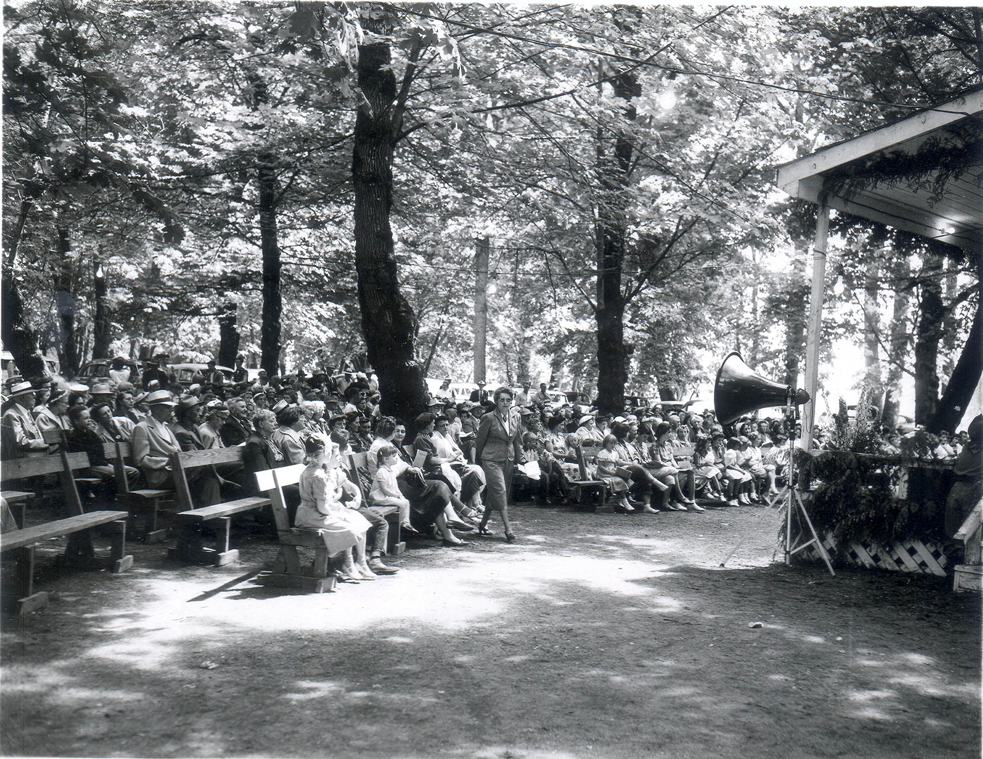 Pioneer Picnic program "at the stands," c. 1950
