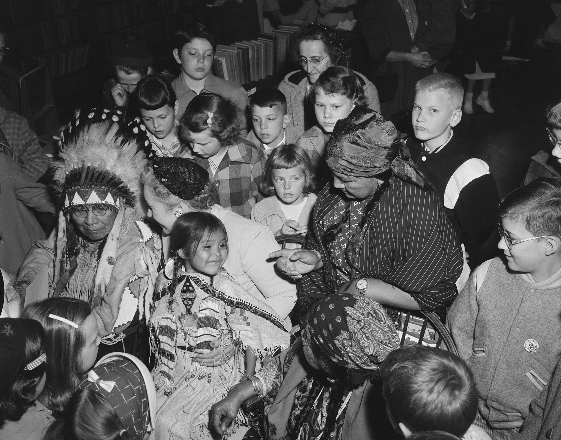 Multnomah County Library event celebrating the release of McKeown's release of her book "Linda's Indian Home."
