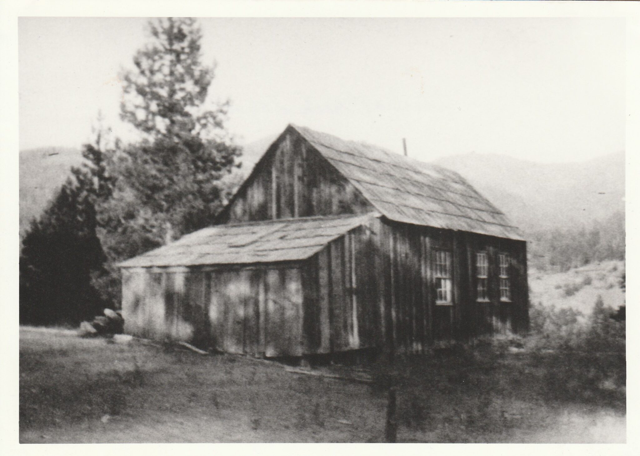 The schoolhouse was destroyed by fire in 1918.