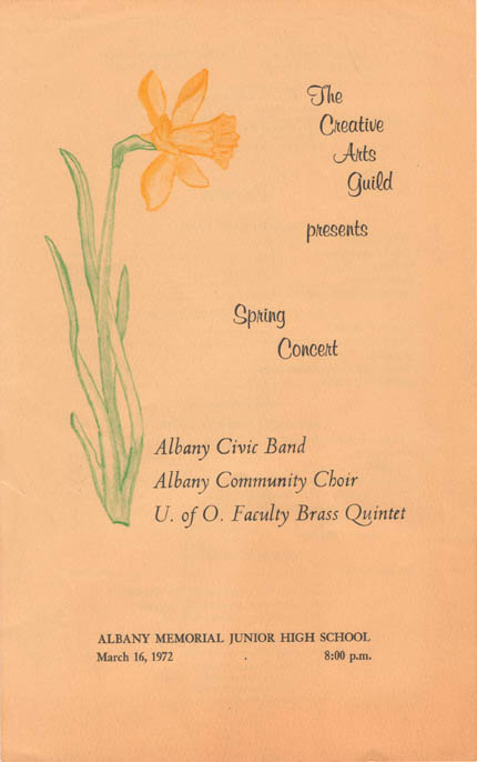 Spring Concert program, 1972