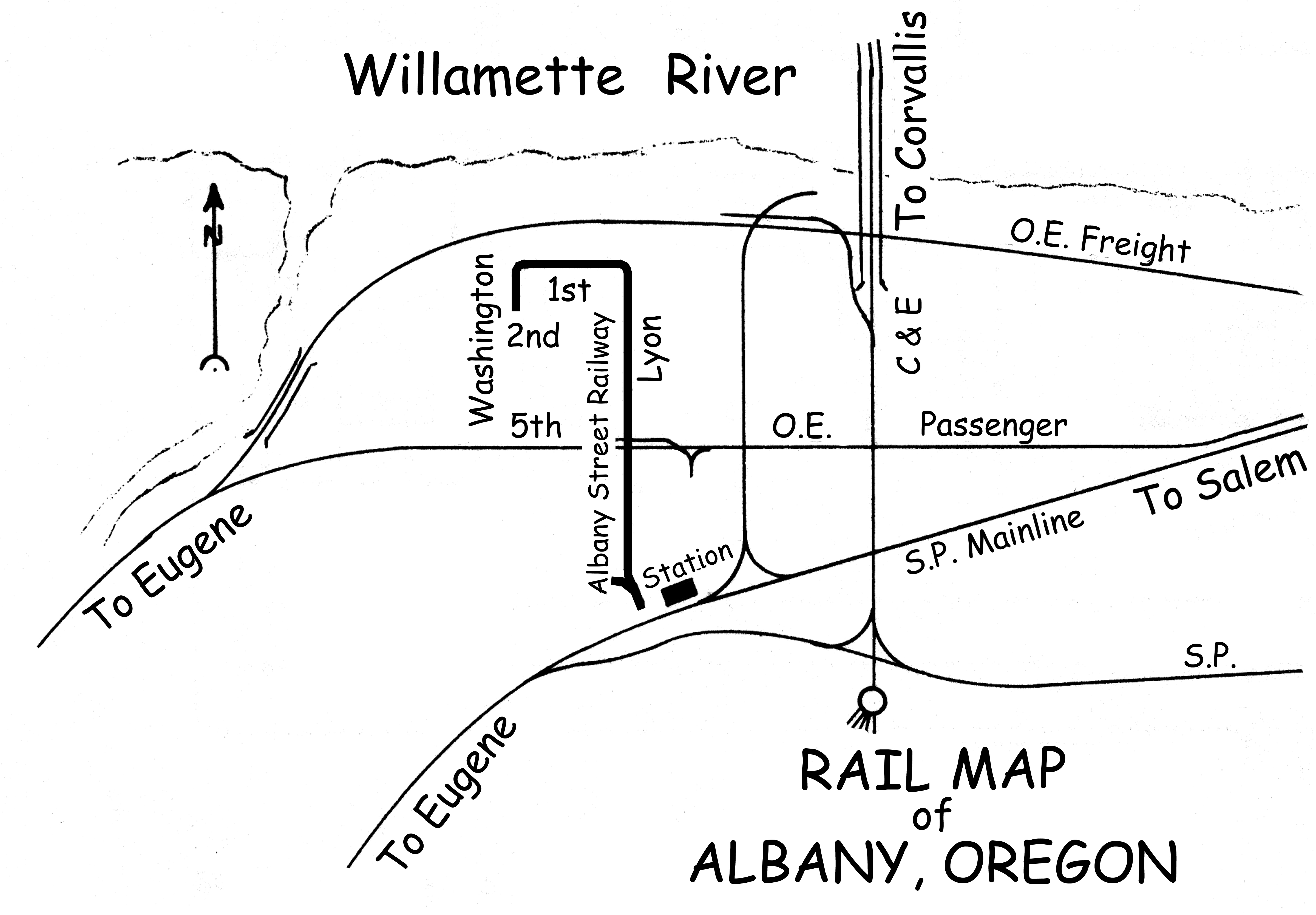 Map of Albany streetcar system as it was about 1910.
