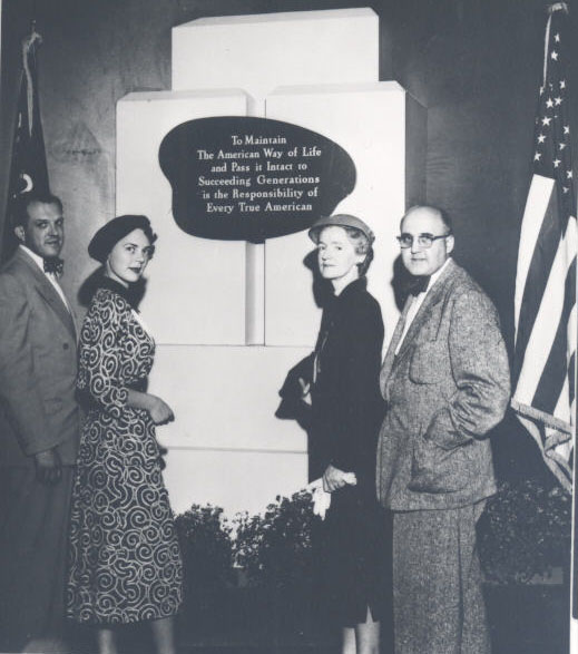 Bob Burns, Joyce Farnstrom, Dorothy McCullough Lee, Jack Lowe at Alert America, 1952