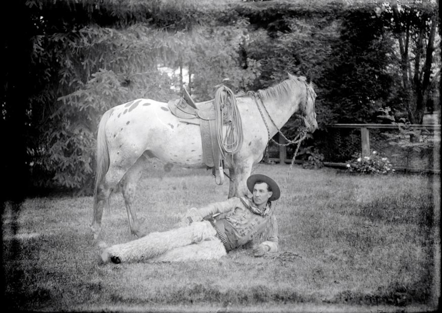 Martin Schmitt with Appaloosa horse.