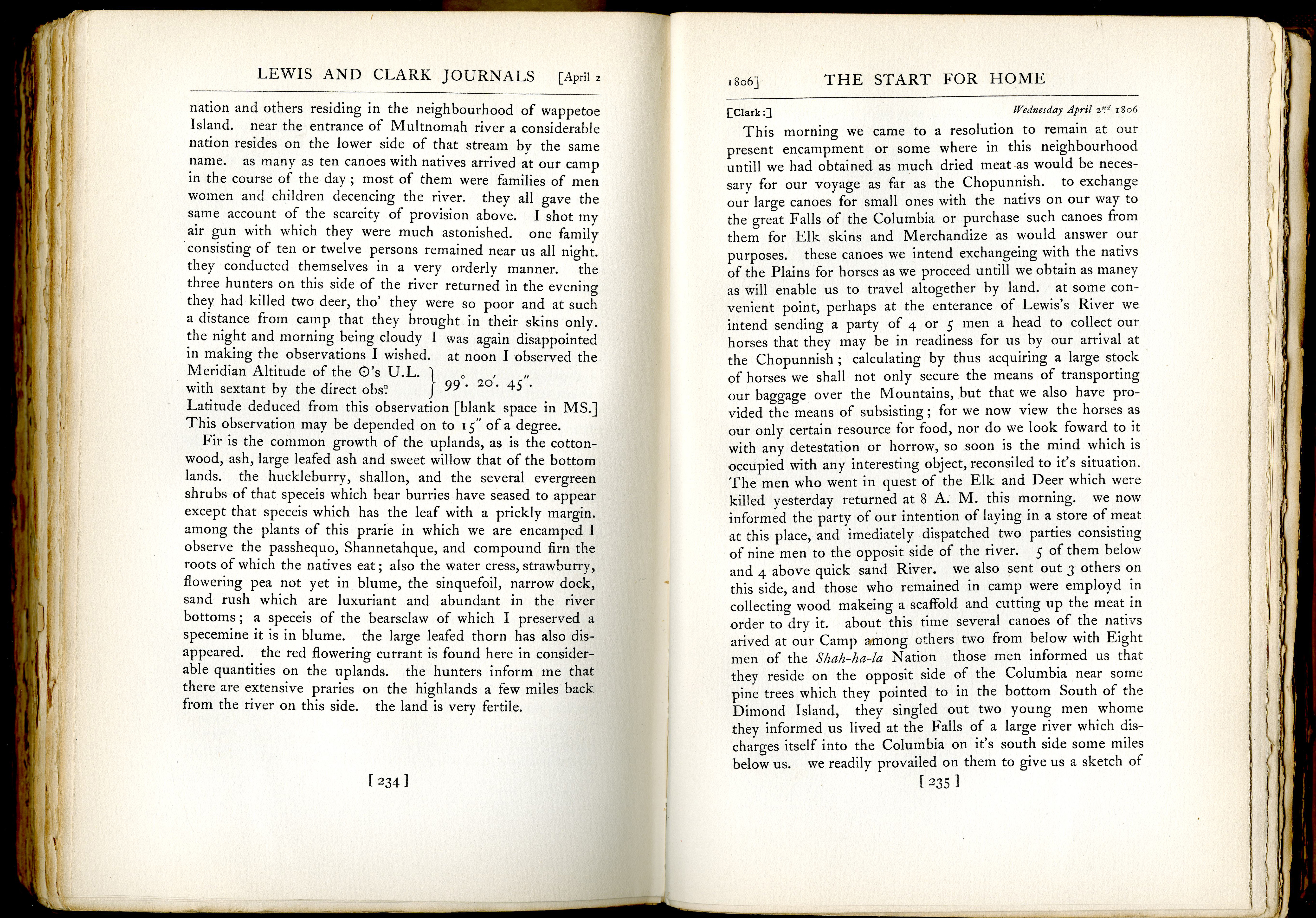 Click on documents tab to see longer journal entry on Lewis and Clark's observations.