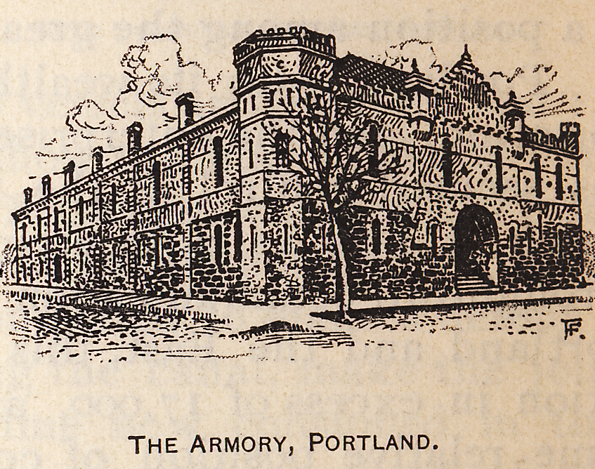 Sketch of the Portland Armory, 1894
