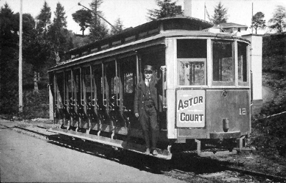 Astoria Electric Railway trolley No. 12 on the Alameda line, late 1910s.