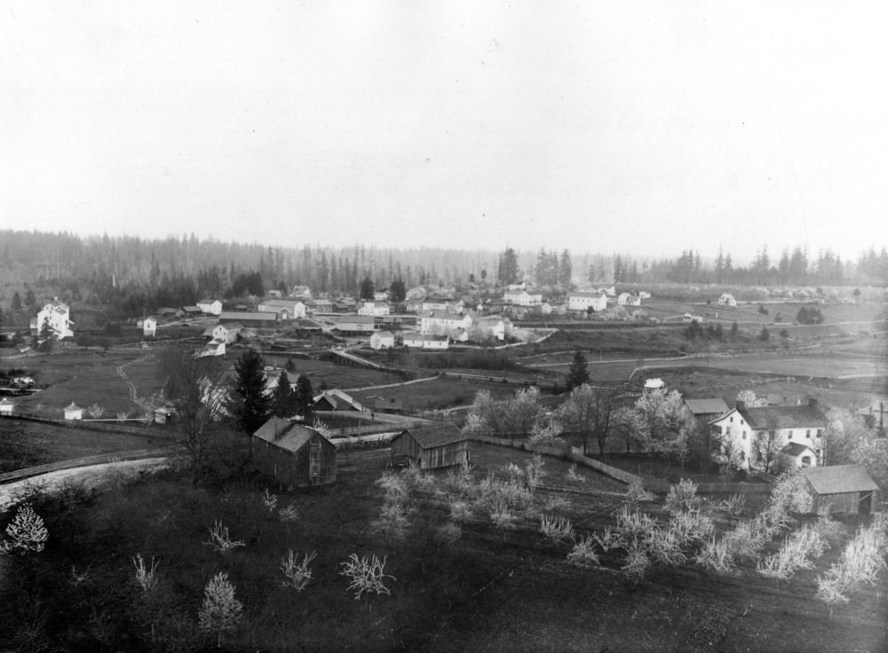 Aurora Colony from orchard above Wilhelm Keil House, in 1889