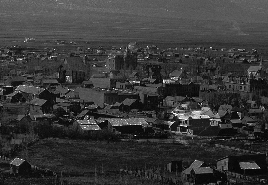 Joss House in Baker City's Chinatown, highlighted area lower right, about 1890.
