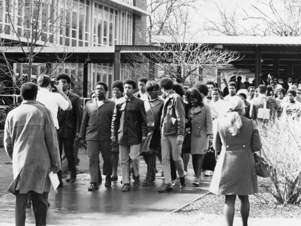 Protest against the removal of Milton from the football team.