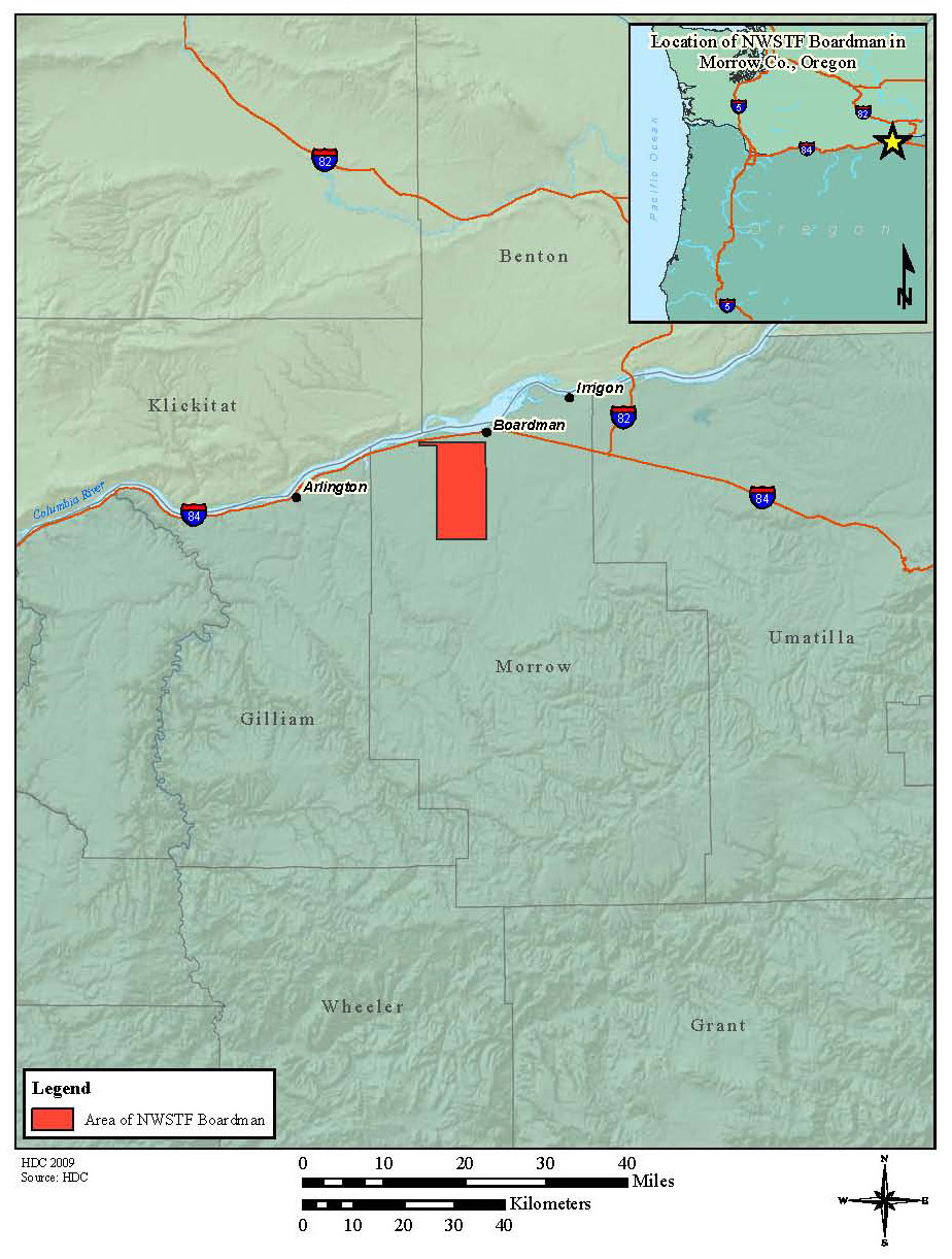 Map showing Boardman and Naval Weapons Systems Training Facility, 2010.