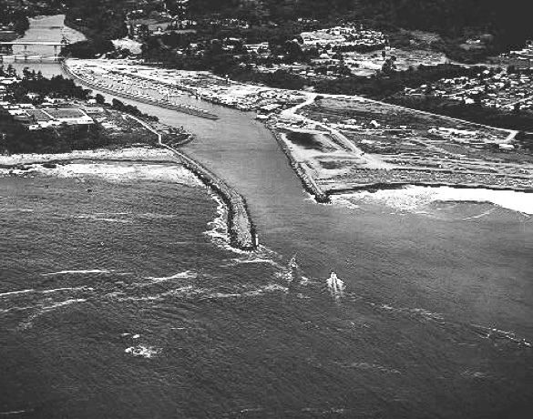 Brookings and mouth of the Chetco River, May 1972.