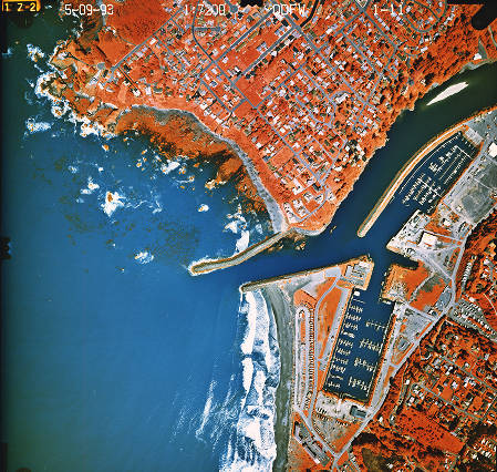 Infrared image of Brookings and Chetco Cove, June 1993.