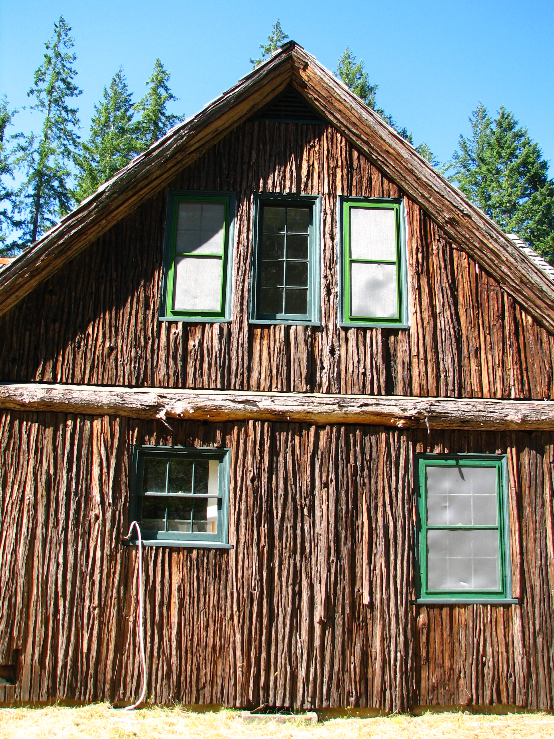 Now part of the Port Orford Cedar Research Natural Area, CCC members built the Cedar Bark House in 1936. Photo July 2010.