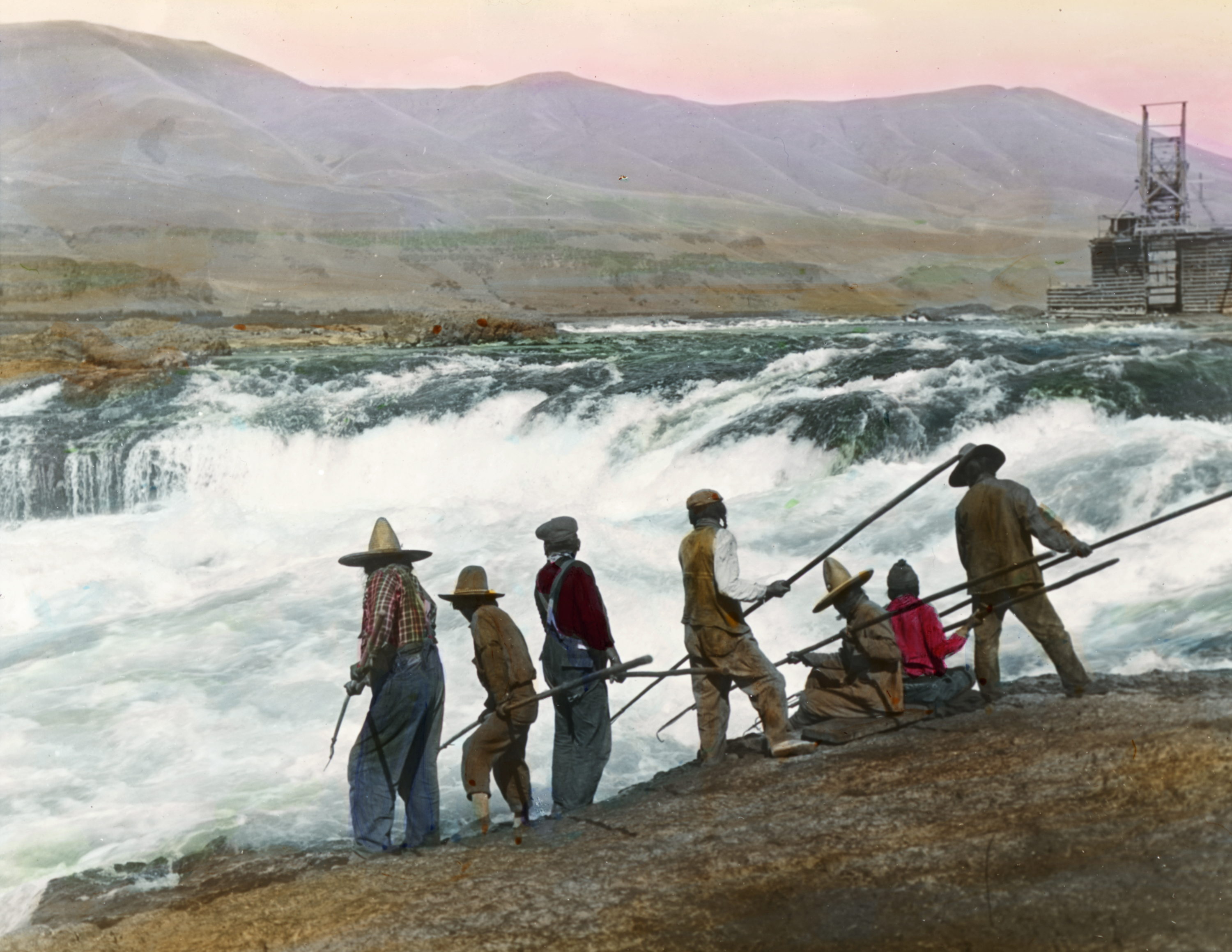 Fishing at Celilo Falls.