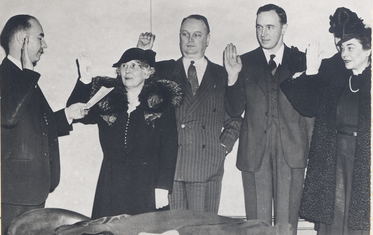 City Auditor Will Gibson swears in Censorship Board, 1926