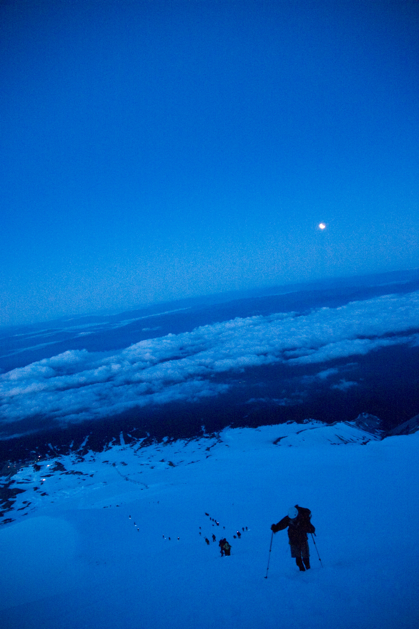 Climbers ascend South Side Route, June 2010