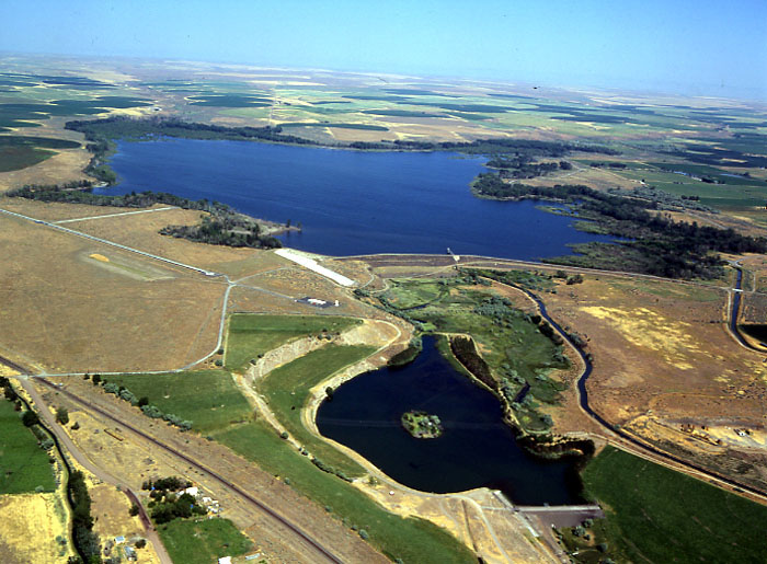 Cold Springs Dam and reservoir, June 2003.