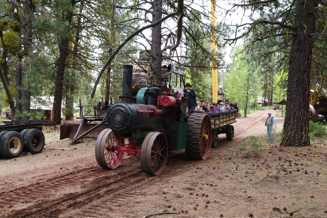Steam tractor hay ride, Collier Memorial State Park, June 2010.