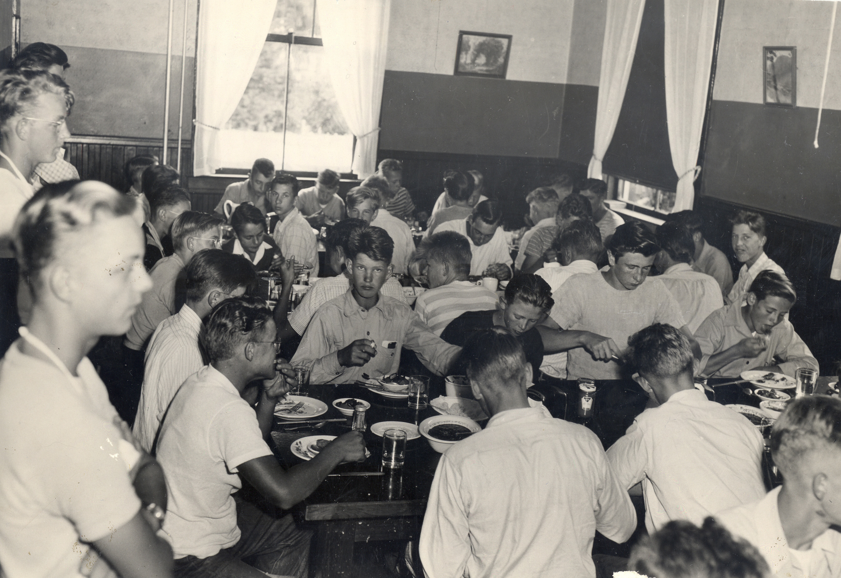 Concordia University students at meal time.