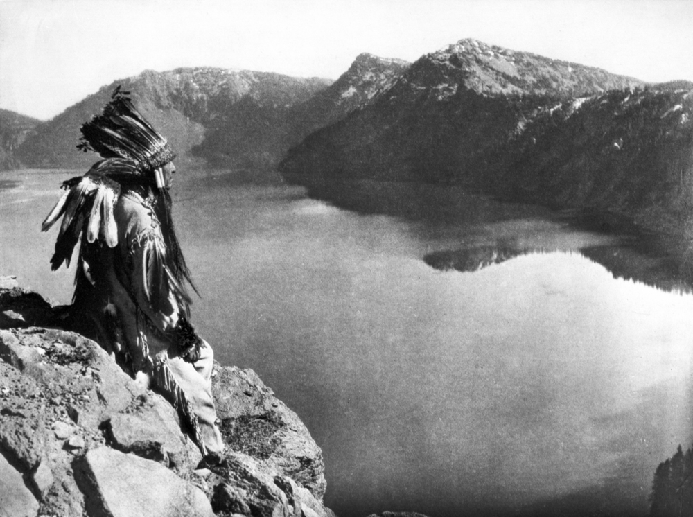 A member of the Klamath tribe at Crater Lake.