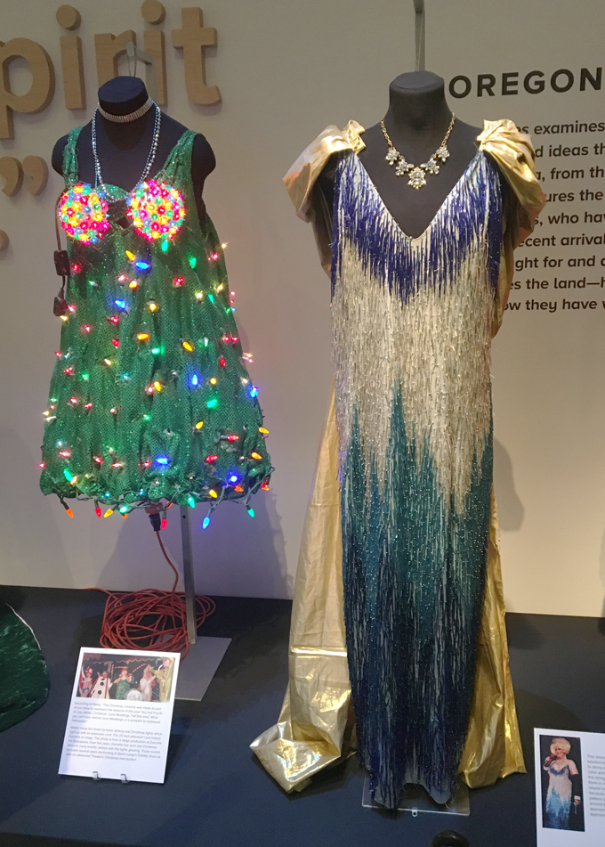 On display at the OHS exhibit, "The Many Shades of Being Darcelle," 2020.