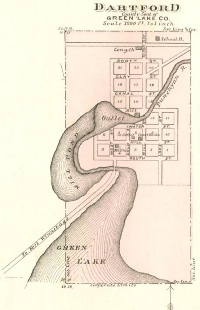 Dartford Township, Green Lake County, Wisconsin, in 1878, now known as the town of Green Lake.