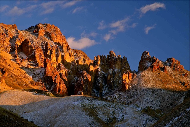Dusting of snow in Leslie Gulch; Owyhee Canyonlands