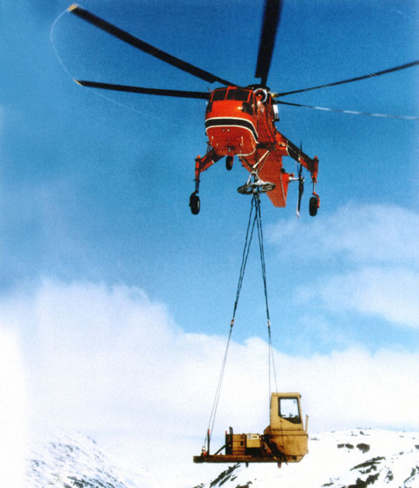 Moving equipment in Ketchikan, Alaska, 1997.