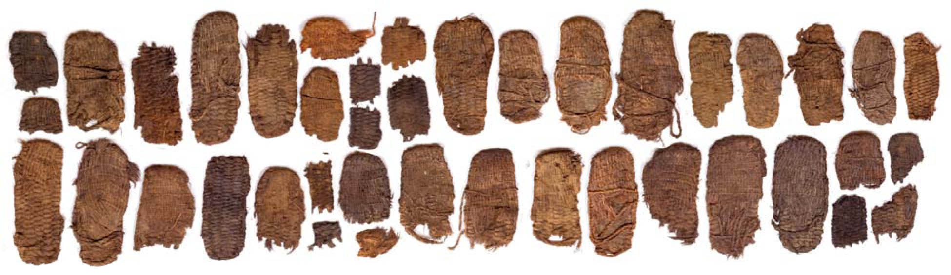 Sandals and sandal fragments, 1938 excavation