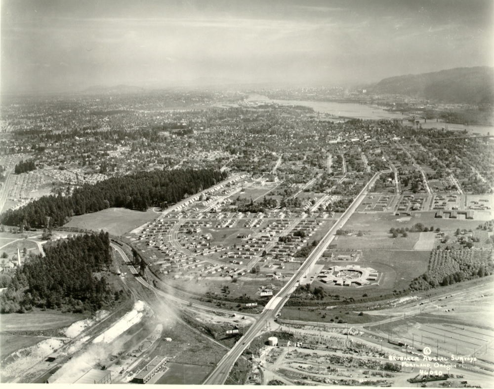 Parkside housing development (center).