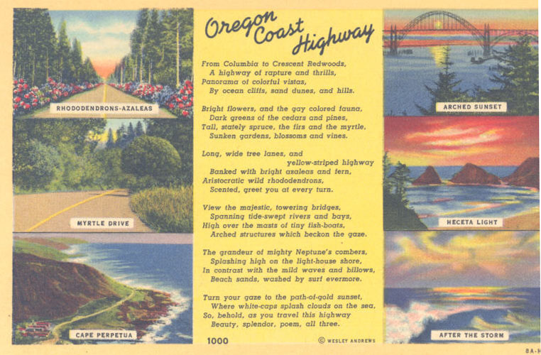 Postcard with poem by Wesley Andrews