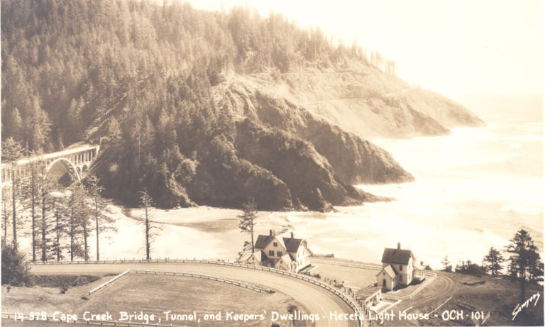 Cape Creek Bridge, Tunnel, and Heceta Head Lighthouse