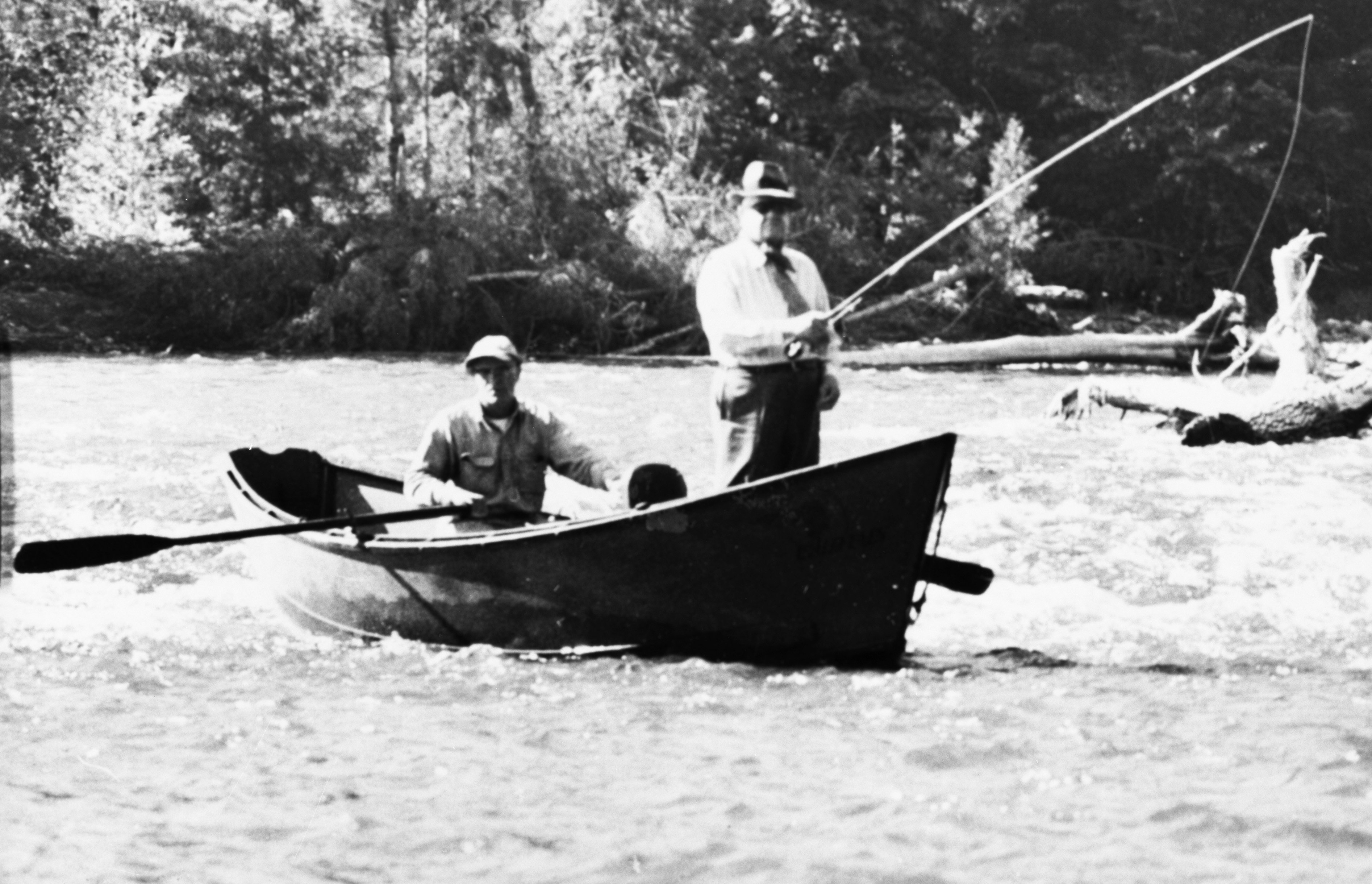 Herbert Hoover fishing on McKenzie River, July, 1953.