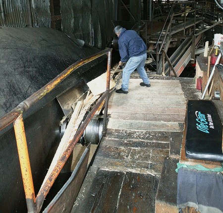 Debris chipper, Hull-Oakes Lumber Mill, Feb. 2011.