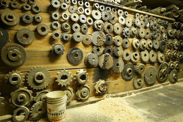 Gears for various equipment, Hull-Oakes Lumber Mill, Feb. 2011.