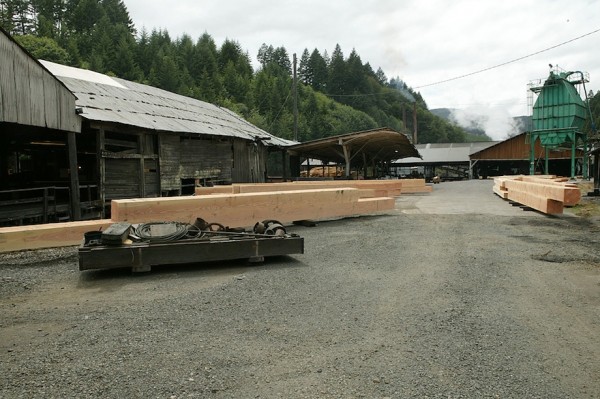 Finished timbers ready for shipment, Hull-Oakes Lumber Mill, Feb. 2011.