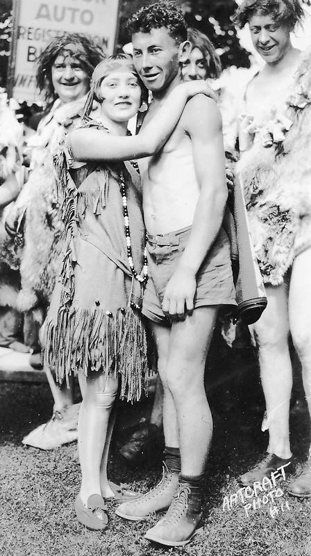 Indian Redwood Marathon 1927 winner Mad Bull with Little Fawn of Hoopa Lower Klamaths.