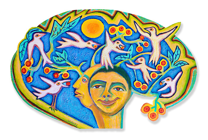 Cherry Harvest, 2009 (28"x40" on plywood) (Oregon).