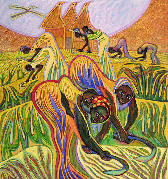 Millet Rhythms, 1992 (72"x68") (Africa).
