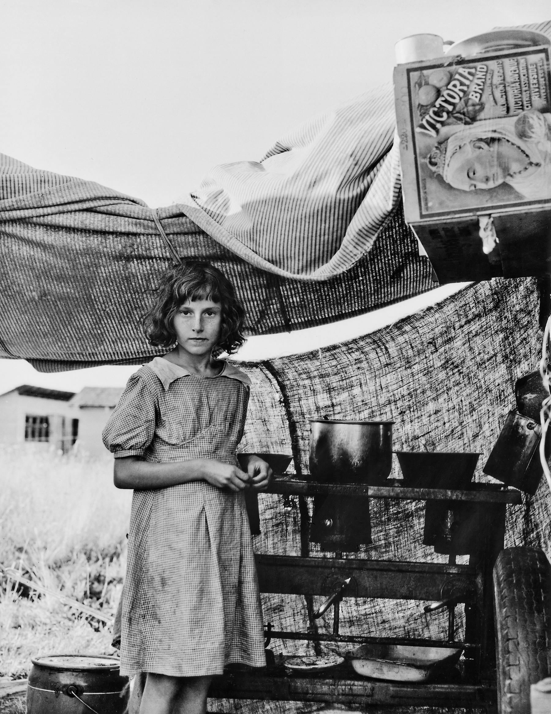 Migrant child in a bean picker's camp.