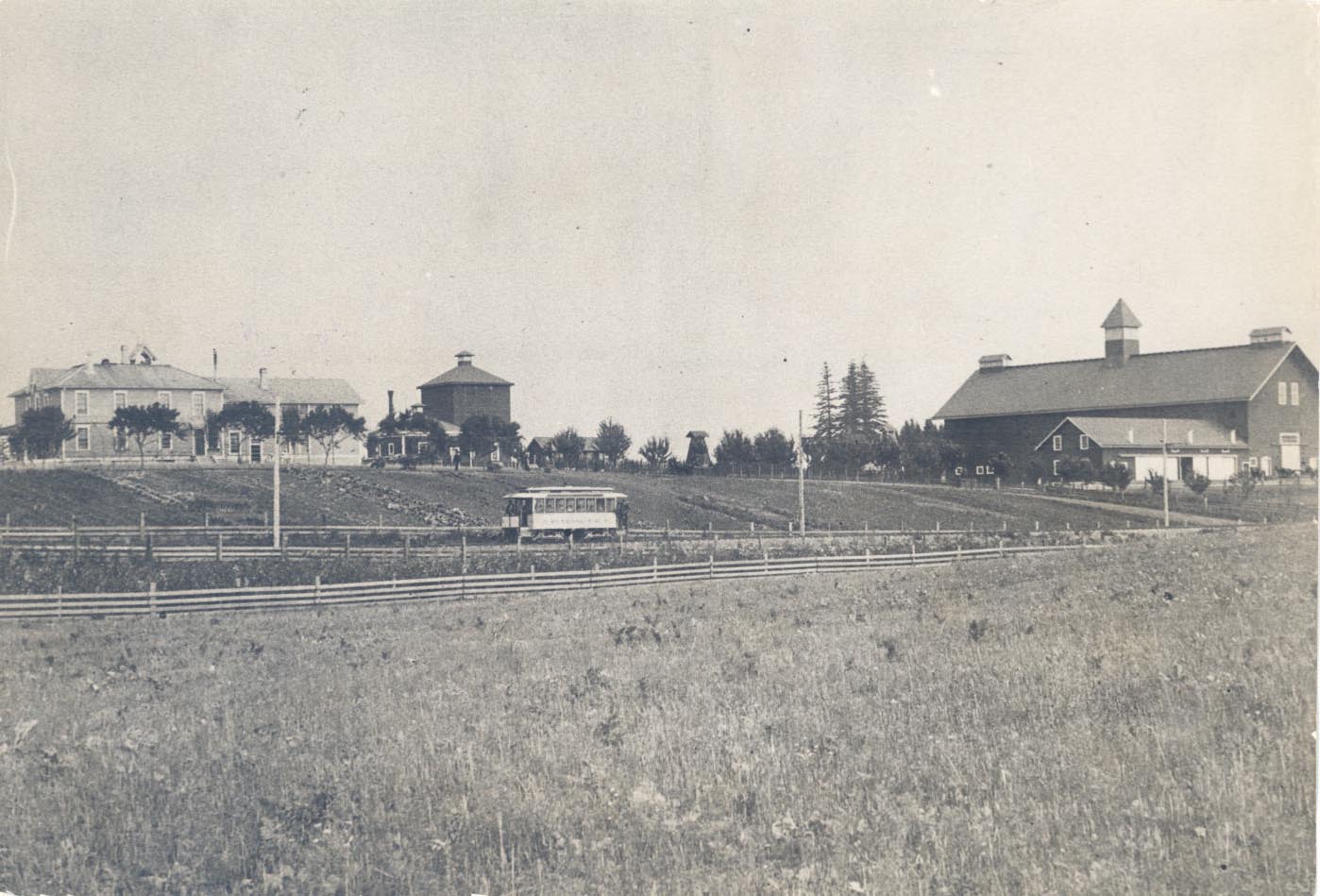 Ladd farm, c. 1900, approximate site of present-day Coe Circle