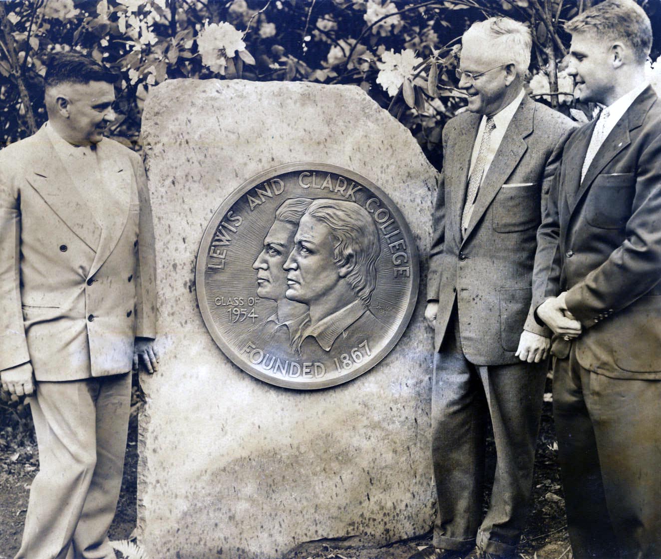 Lewis and Clark college, entrance to present campus, 1957