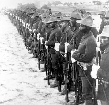 Soldiers from one of the all-black army regiments, which became known as the Buffalo Soldiers.