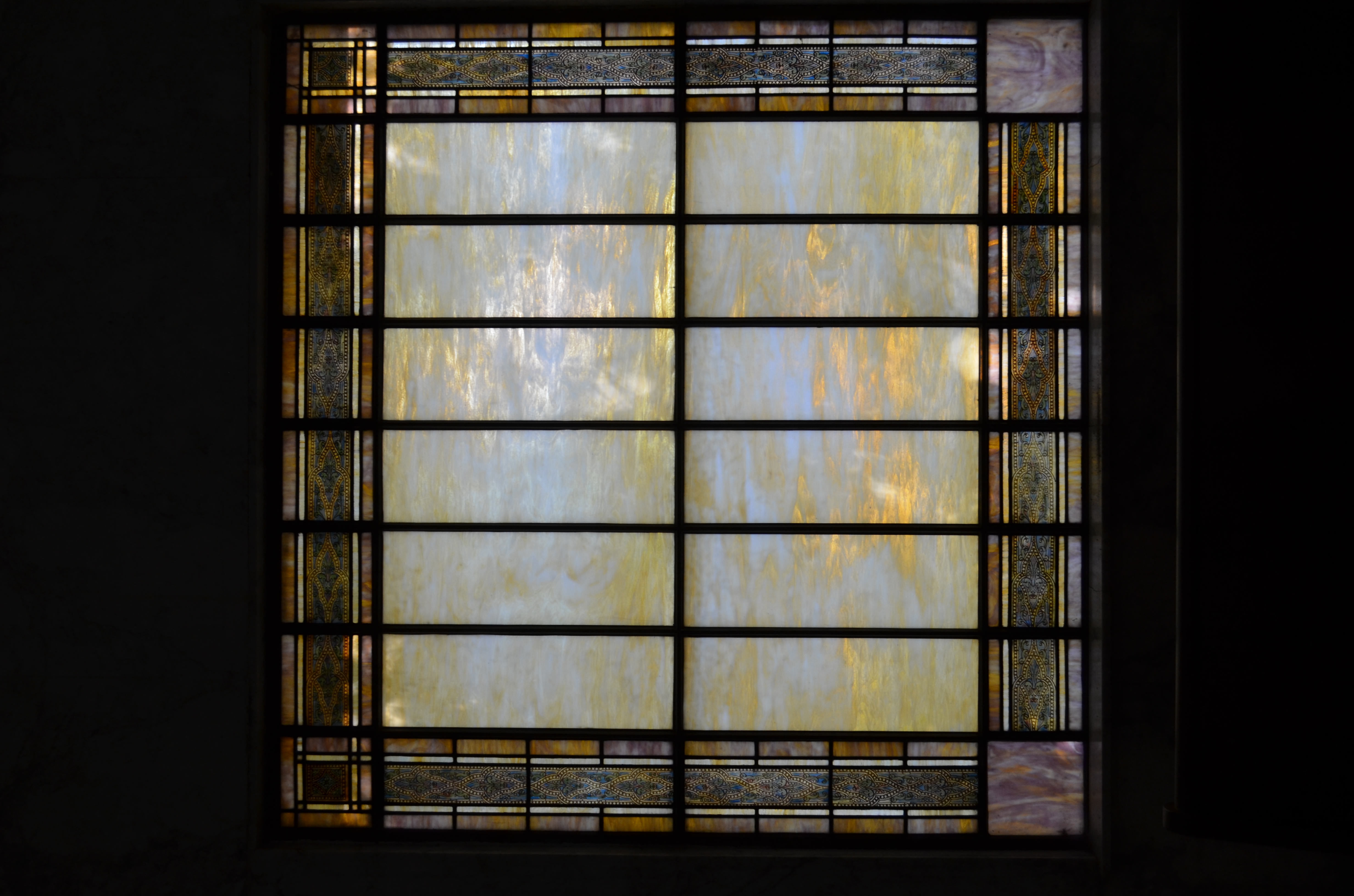 Stained glass window in the mausoleum