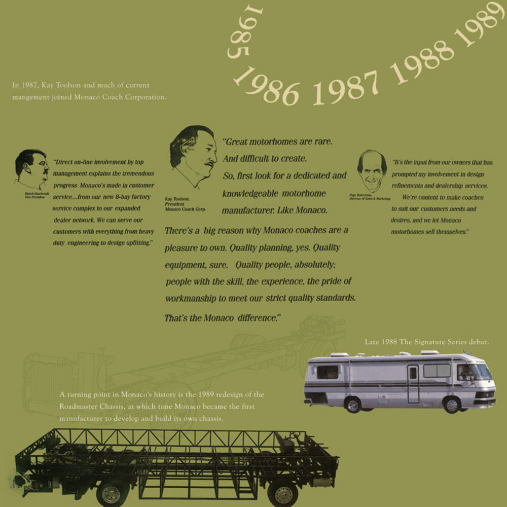 Monaco Motor Coach history montage, 1985.