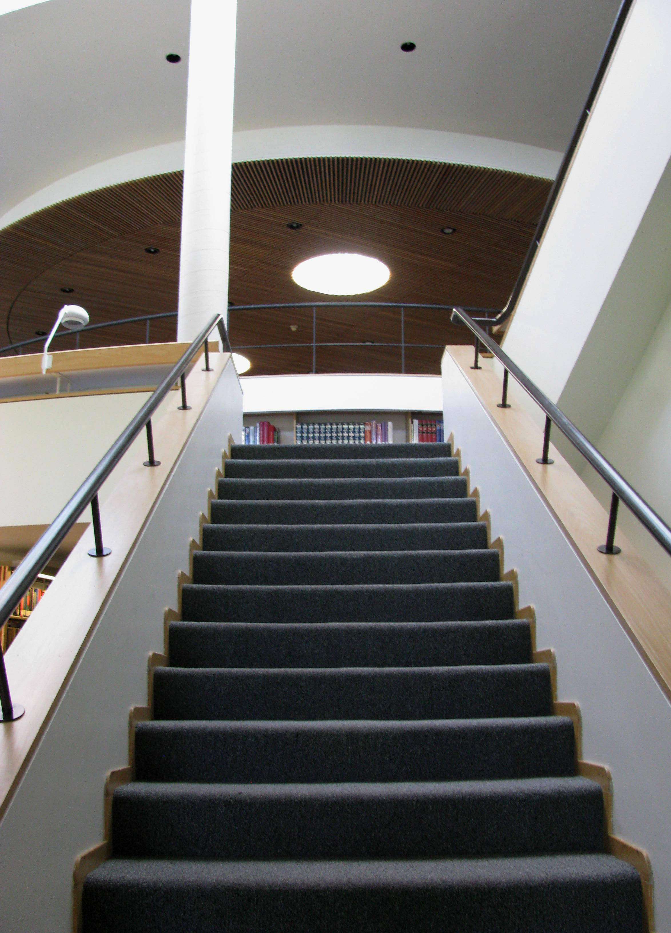 Mt. Angel Abbey Library, west stairs, 2011.