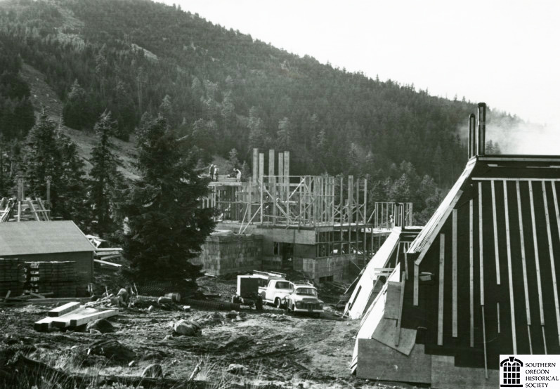 Construction of Mt. Ashland lodge, 1963.