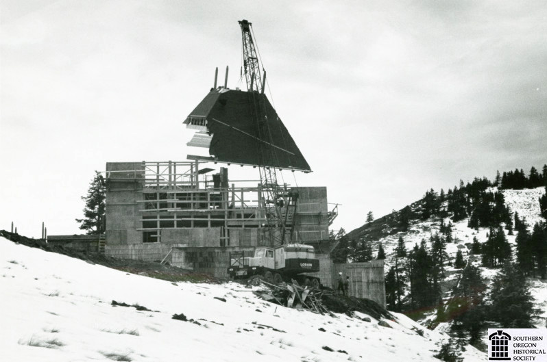 Construction of Mt. Ashland lodge, 1963.