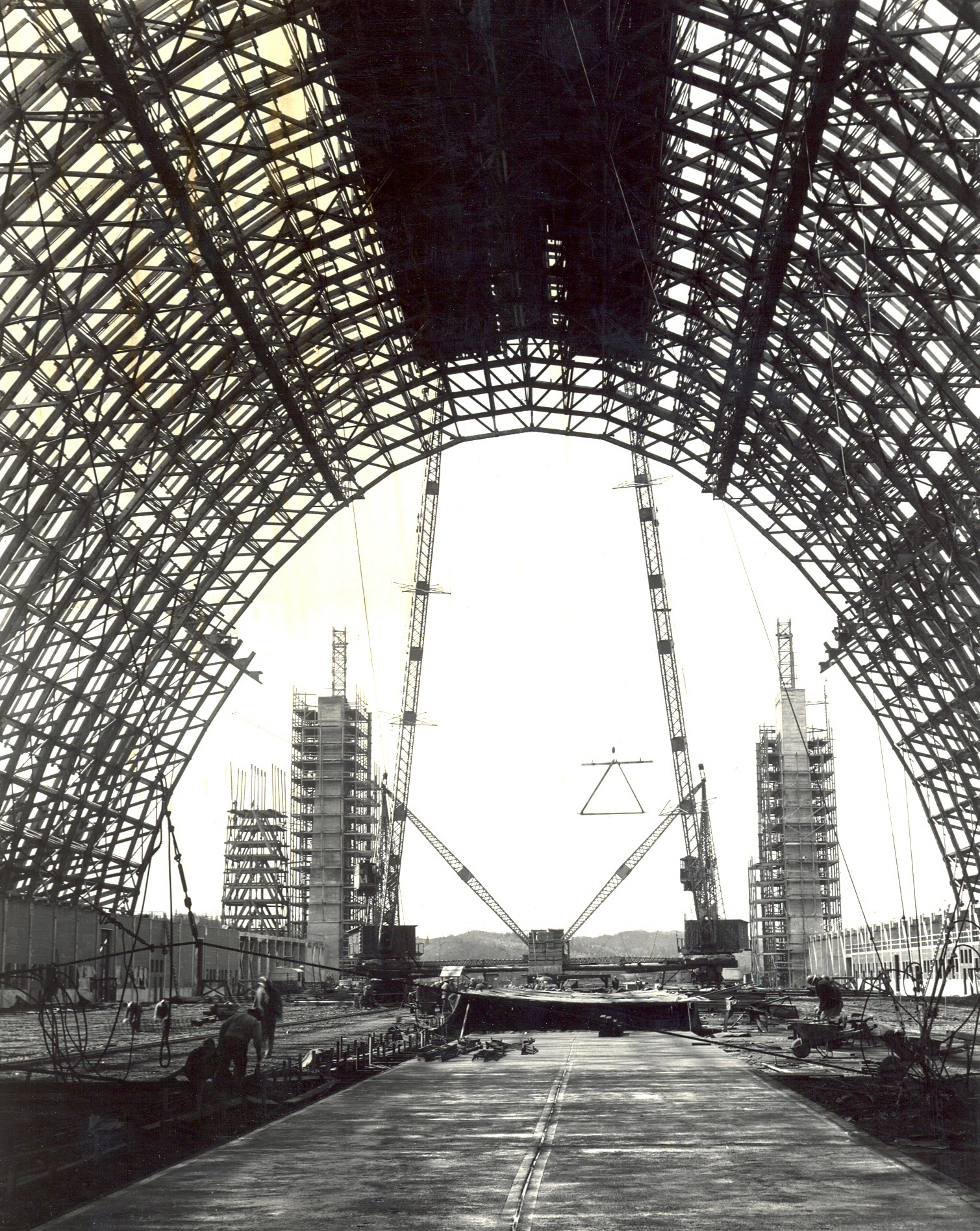 Naval Air Station Tillamook during construction, 1942-1943.