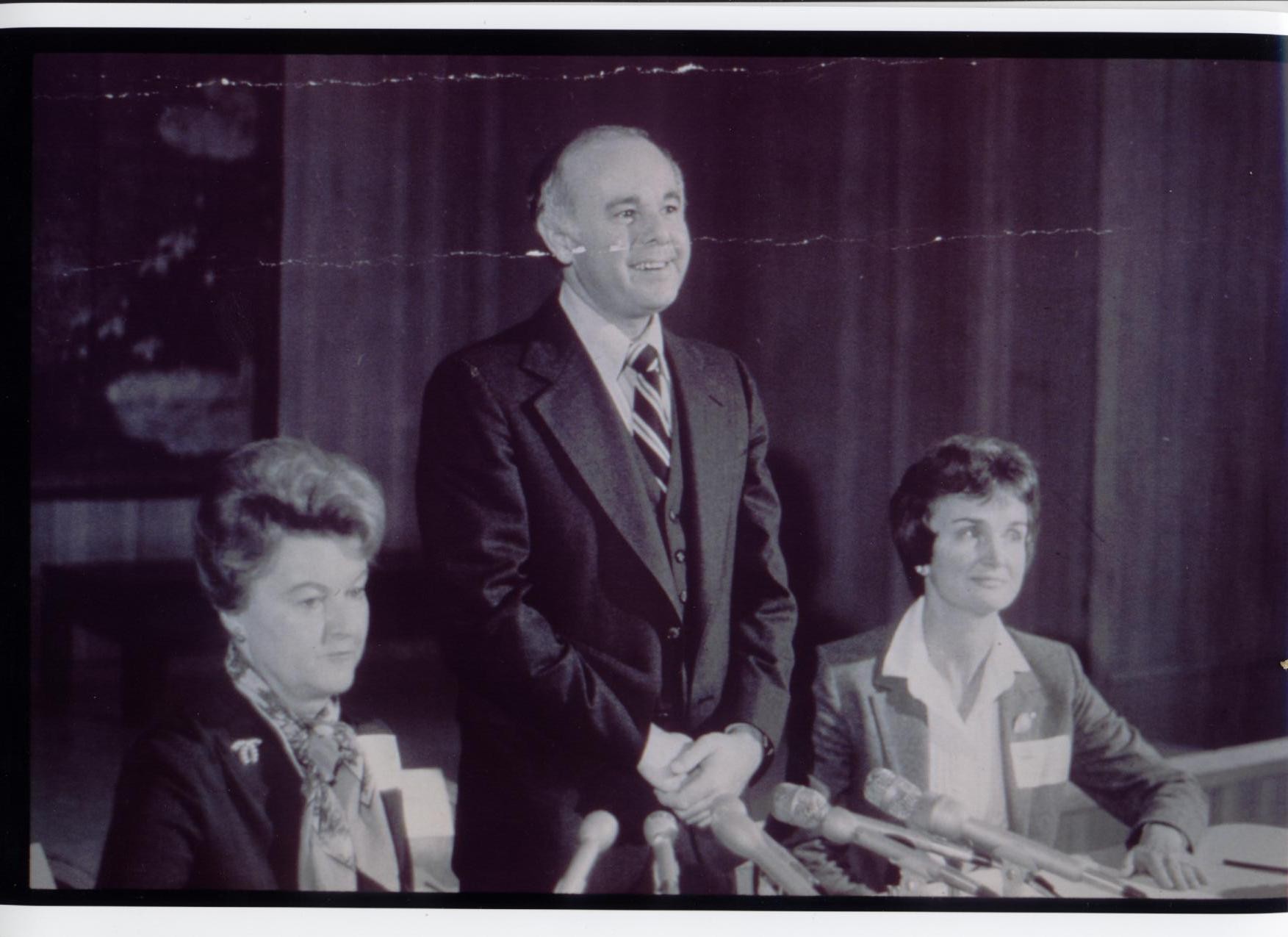 Don Clark with PGC president Maggie Drake (left) and Nancy Russell.
